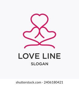 Logo design modern minimalist love or heart line art