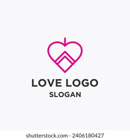 Logo design modern minimalist love or heart line art