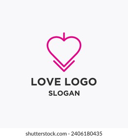 Logo design modern minimalist love or heart line art