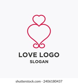 Logo design modern minimalist love or heart line art