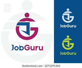 Diseño del logotipo. Logo moderno. Minimalista, única, tipográfica, empresa, logotipo de marca. Archivo vector. Archivo EPS. JobGuru. 