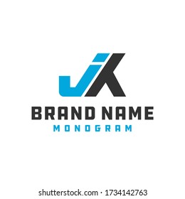 logo design modern monogram logo letter JK