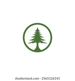 logo design with a modern PINE TREE