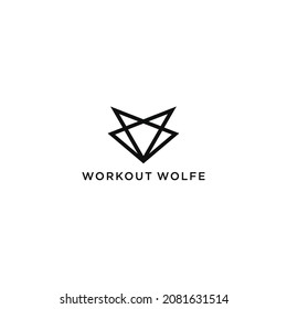 logo design with modern wolf icon