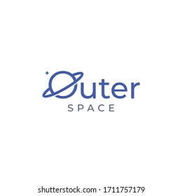 logo design modern wordmark with symbol outer space planet