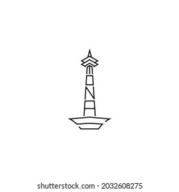 logo design monas jakarta indonesia. Typography of national monuments 