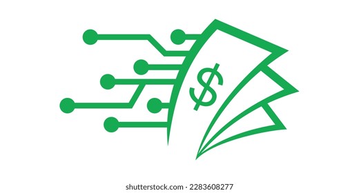 logo design money technology icon vector illustration