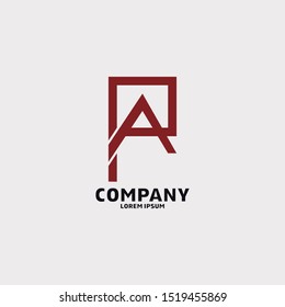 logo design monogram letter pa red wine. brand professional. vector illustration