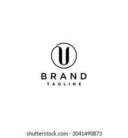 Logo design monogram letter U inside circle