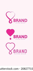 a logo design with a monogram of love