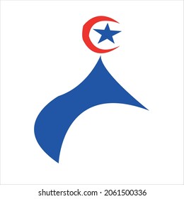 logo design of Mosque.Mosque vector art illustration.Islamic logo design.Mosque icon design template