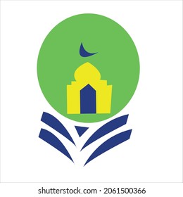 logo design of Mosque.Mosque vector art illustration.Islamic logo design.Mosque icon design template
