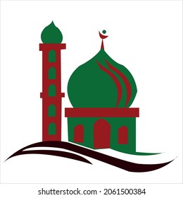 logo design of Mosque.Mosque vector art illustration.Islamic logo design.Mosque icon design template