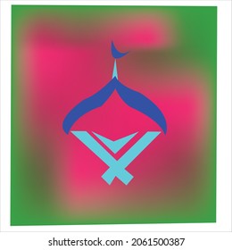 logo design of Mosque.Mosque vector art illustration.Islamic logo design.Mosque icon design template