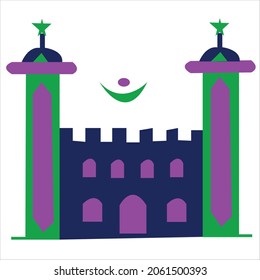 Logo-Design Moschee.Moschee Vektorgrafik.Islamisches Logo-Design.Moschee-Symbol-Design-Vorlage