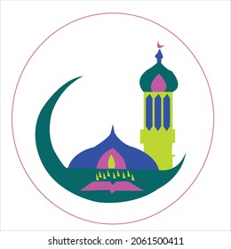 logo design of Mosque.Mosque vector art illustration.Islamic logo design.Mosque icon design template
