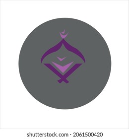 diseño del logotipo de la mezquita.Ilustración del arte vectorial de la mezquita.Diseño del logotipo islámico.Plantilla de diseño de iconos de la mezquita
