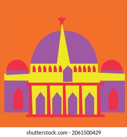 logo design of Mosque.Mosque vector art illustration.Islamic logo design.Mosque icon design template