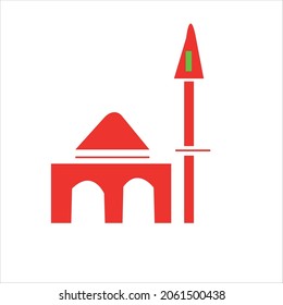 logo design of Mosque.Mosque vector art illustration.Islamic logo design.Mosque icon design template