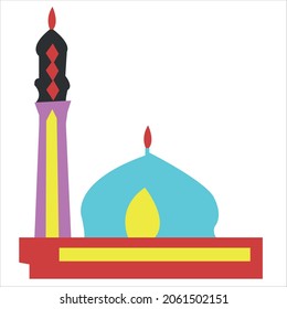 logo design of Mosque.Mosque vector art illustration.Islamic logo design.Mosque icon design template