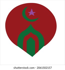 Logo-Design Moschee.Moschee Vektorgrafik.Islamisches Logo-Design.Moschee-Symbol-Design-Vorlage