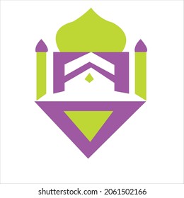 logo design of Mosque.Mosque vector art illustration.Islamic logo design.Mosque icon design template