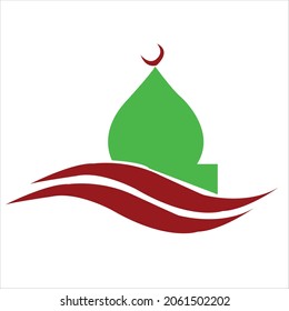 logo design of Mosque.Mosque vector art illustration.Islamic logo design.Mosque icon design template
