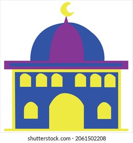 logo design of Mosque.Mosque vector art illustration.Islamic logo design.Mosque icon design template