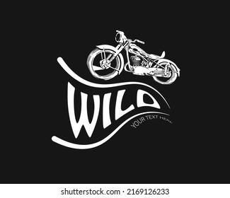 Logo design with motorbike. Retro style with moto.