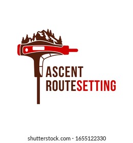logo design of mountain climbing tools