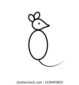 Logo design of a mouse vector illustration isolated on a white background