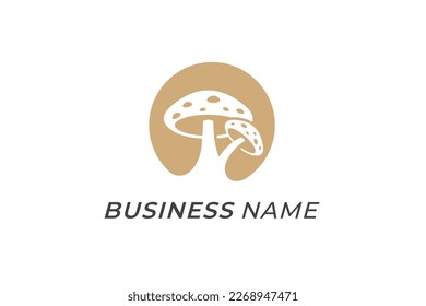 logo design mushroom and circle