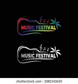 Logo design for music festival with guitar design concept