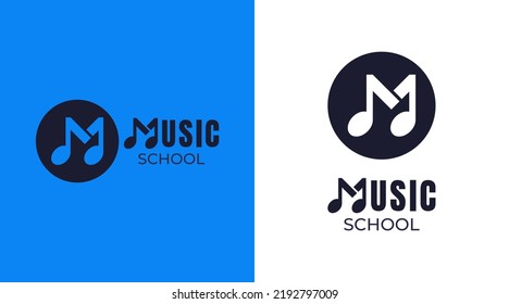logo design with music note concept and minimalist concept