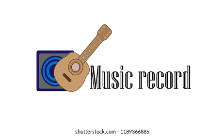logo design of music record vector