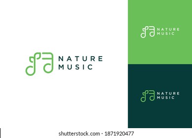 logo design music or music tone with plant seeds