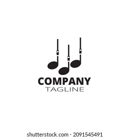 Logo design Musical notes combined with equalizer. very suitable as an identity for a music studio business or recording studio, also a musical instrument shop, or music and vocal practice.