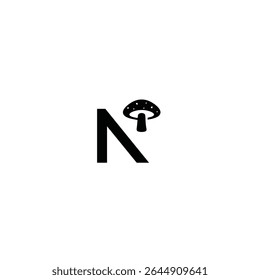 logo design N mushroom illusion vector