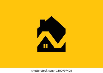 Logo design of N in vector for construction, home, real estate, building, property. creative elegant Monogram. Premium Business home logo icon. Black color on background