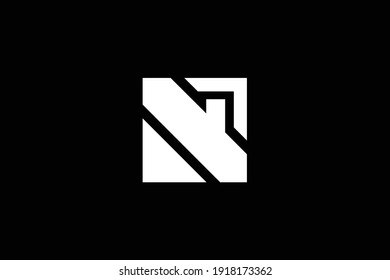 Logo design of N in vector for construction, home, real estate, building, property. Minimal awesome trendy professional logo design template on black background.