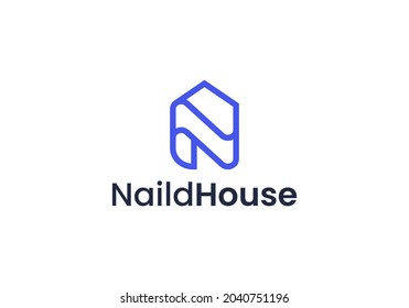 Logo design of N in vector for construction, home, real estate, building, property. Minimal awesome trendy professional logo design template on white background.
