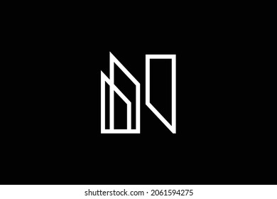 Logo design of N in vector for construction, home, real estate, building, property. creative elegant Monogram. Premium Business home logo icon. White color on black background