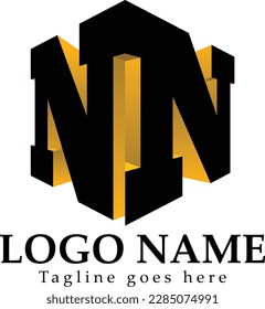 Diseño de logotipo de N, vector de construcción, casa, inmueble, edificio y propiedad. Diseño de logotipo profesional de negocios minimalista 