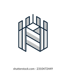 Diseño de logotipo de N vectores inmobiliarios, construcción, propiedad. Monograma creativo y elegante. letra N Caso de logotipo vector