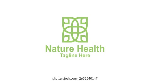 logo design nature and plus,medical,leaf,clinic,pharmacy,design creative and elegant.