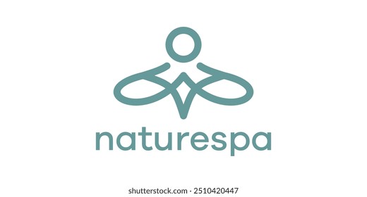 design de logotipo natureza spa, terapia, ioga, equilíbrio, modelo de design de logotipo, criativo, ideia.