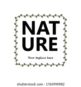 Naturaleza del diseño del logotipo con forma cuadrada