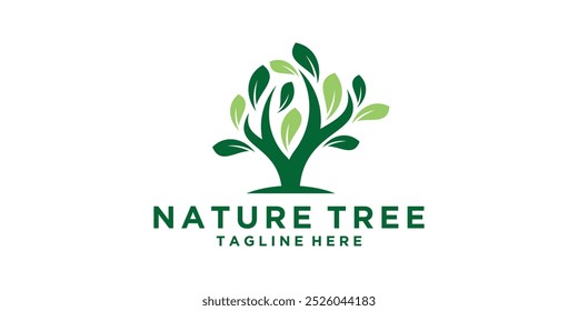 logo design nature tree, leaf, garden, logo design icon, vector, symbol, idea, creative.