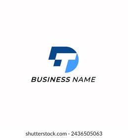 logo design negative space letter D and letter T