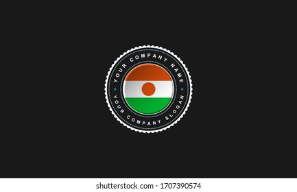 logo design with Niger concept in circle. Orange,White and Green Vintage and premium